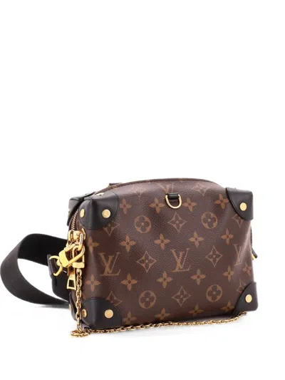 Pre-owned Louis Vuitton Petite Malle Souple Handbag Monogram Canvas Shoulder Bag In Black