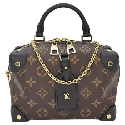 Pre-owned Louis Vuitton Petite Malle Souple Monogram Canvas Top Handle Bag In Black