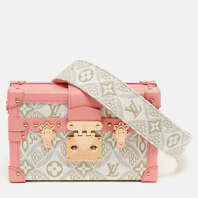 Pre-owned Louis Vuitton Petite Mallee Pink Since 1854 Jacquard Clutch