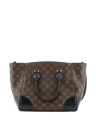 Pre-owned Louis Vuitton Phenix Monogram Canvas With Leather Mm Tote Bag In Black