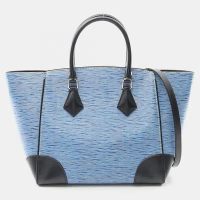 Pre-owned Louis Vuitton Phoenix Mm Tote Bag Epi Denim Blue Black