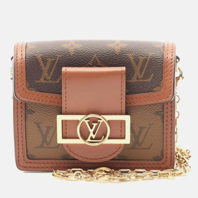 Pre-owned Louis Vuitton Pico Dauphine Shoulder Bag Coated Canvas And Leather Monogram Reverse Brown
