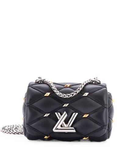 Pre-owned Louis Vuitton Pico Go-14 Handbag Studded Malletage Leather Shoulder Bag In Black