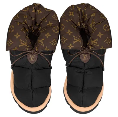 Pre-owned Louis Vuitton Pillow Boot Water Repellent Nylon & Monogram Canvas 40 New In Black