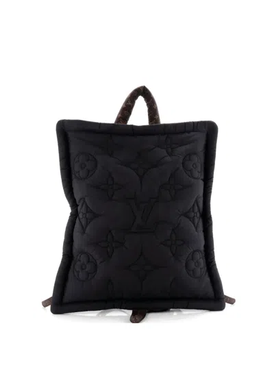 Pre-owned Louis Vuitton Pillow Monogram Quilted Econyl Nylon Backpack In Black
