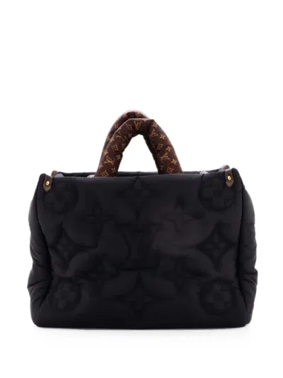 Pre-owned Louis Vuitton Pillow Onthego Tote Monogram Quilted Econyl Nylon Mm Satchel In Black