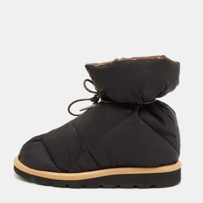 Pre-owned Louis Vuitton Pillow Size 36 Black/green Nylon Ankle Length Boots