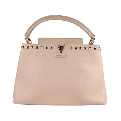 Pre-owned Louis Vuitton Pink Beige Leather Handbag Shoulder Bag ()