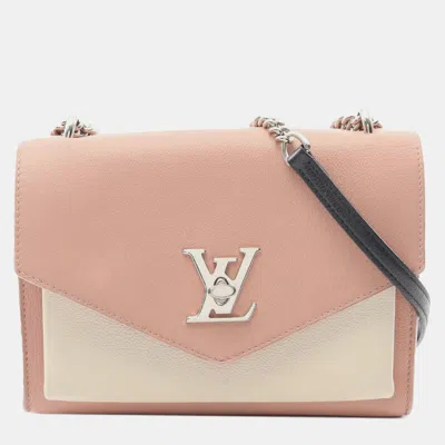 Pre-owned Louis Vuitton Pink Bicolor Leather Mylockme Chain Bb