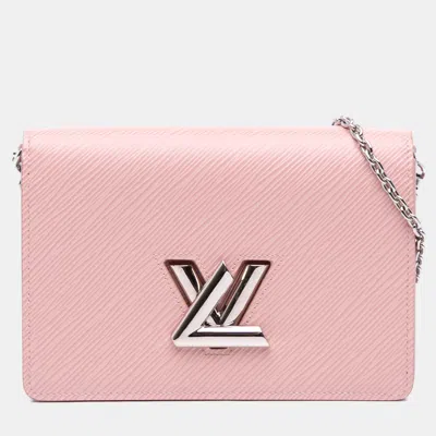 Pre-owned Louis Vuitton Pink Epi Twist Belt Chain Wallet
