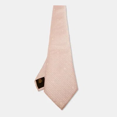 Pre-owned Louis Vuitton Pink Floral Lv Jacquard Silk Tie