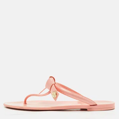 Pre-owned Louis Vuitton Pink Jelly Seastar Thong Flat Slides Size 38