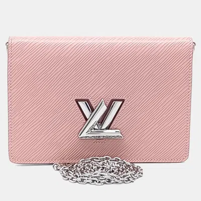 Pre-owned Louis Vuitton Pink Leather Epi Twist Belted Crossbody Bag
