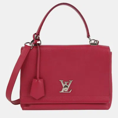 Pre-owned Louis Vuitton Pink Leather Lockme 2 Tote And Shoulder Bag