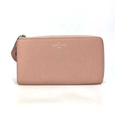 Pre-owned Louis Vuitton Pink Leather Long Wallet (bi-fold) ()