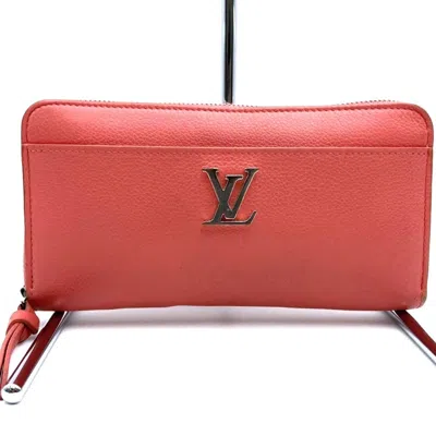 Pre-owned Louis Vuitton Pink Leather Long Wallet (bi-fold) ()