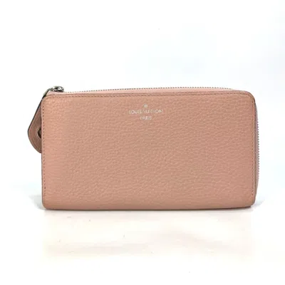 Pre-owned Louis Vuitton Pink Leather Long Wallet (bi-fold) ()