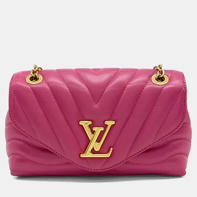 Pre-owned Louis Vuitton Pink Leather New Wave Chain Shoulder Bag