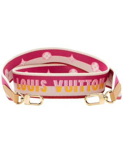 Pre-owned Louis Vuitton Pink Leather, Nylon Bandouliere 20 Shoulder Strap (authentic Pre-loved)