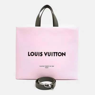Pre-owned Louis Vuitton Pink Leather Shopper Tote Mm