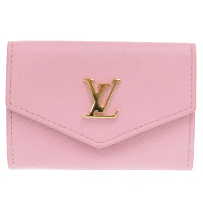 Pre-owned Louis Vuitton Pink Leather Wallet (tri-fold) ()