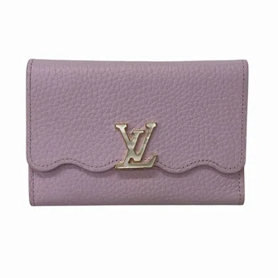 Pre-owned Louis Vuitton Pink Leather Wallet (tri-fold) ()