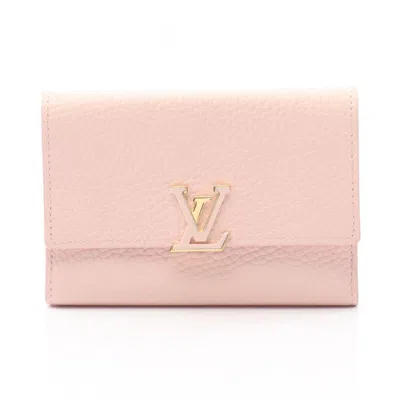 Pre-owned Louis Vuitton Pink Leather Wallet (tri-fold) ()