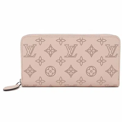 Pre-owned Louis Vuitton Pink Mahina Leather Leather Long Wallet (bi-fold) ()