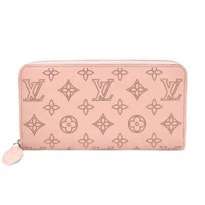 Pre-owned Louis Vuitton Pink Mahina Leather Long Wallet (bi-fold) ()