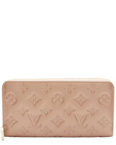 Pre-owned Louis Vuitton Pink Metallic Embossed Lambskin Coussin Zippy Wallet (authentic  Pre-loved)