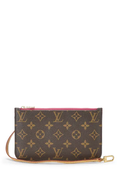 Pre-owned Louis Vuitton Pink Monogram Canvas Neverfull Pouch Pm