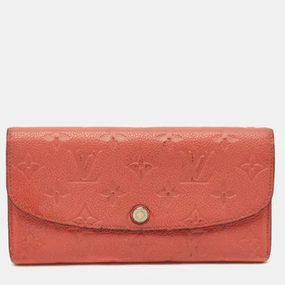 Pre-owned Louis Vuitton Pink Monogram Empreinte Leather Josephine Wallet
