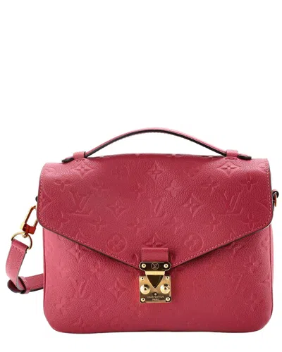 Pre-owned Louis Vuitton Pink Monogram Empreinte Leather Pochette Metis