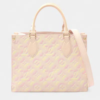 Pre-owned Louis Vuitton Pink Monogram Empreinte Summer Stardust Onthego Pm