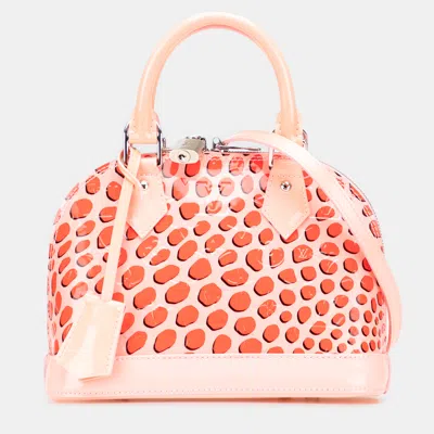 Pre-owned Louis Vuitton Pink Monogram Vernis Jungle Dots Alma Bb Handbag