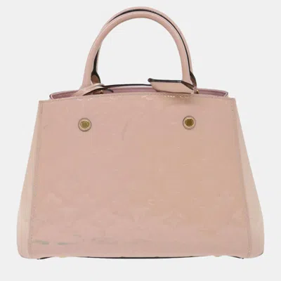 Pre-owned Louis Vuitton Pink Monogram Vernis Leather Montaigne Top Handle Bag