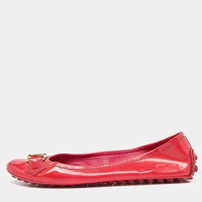Pre-owned Louis Vuitton Pink Patent Leather Ballet Flats Size 35.5