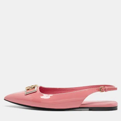Pre-owned Louis Vuitton Pink Patent Leather Insider Slingback Flats Size 37.5
