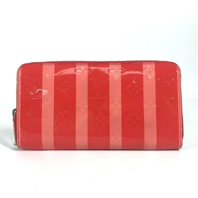 Pre-owned Louis Vuitton Pink Poppy Petal Monogram Vernis Rayures Long Wallet (bi-fold) ()