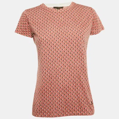 Pre-owned Louis Vuitton Pink Printed Jersey T-shirt S