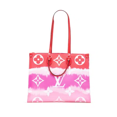 Pre-owned Louis Vuitton Pink Purple Red Color Pvc Leather Handbag Tote Bag ()