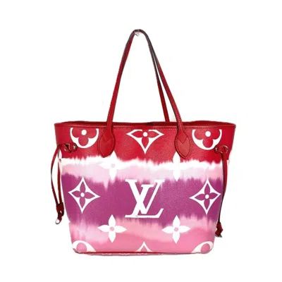 Pre-owned Louis Vuitton Pink Red Color Canvas Shoulder Bag Tote Bag ()