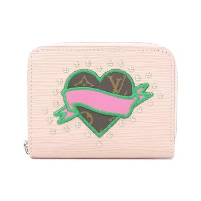 Pre-owned Louis Vuitton Pink Rose Ballerine Rose Leather Long Wallet (bi-fold) () In Pink, Rose Ballerine, Rose