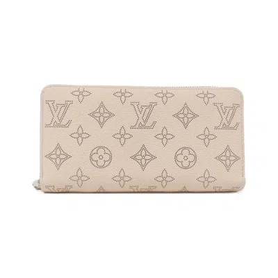 Pre-owned Louis Vuitton Pink Rose Leather Long Wallet (bi-fold) () In Pink, Rose