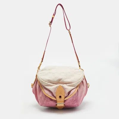 Pre-owned Louis Vuitton Pink Washed Denim Monogram Limited Edition Sunshine Bag