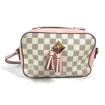 Pre-owned Louis Vuitton Pink White Damier Azur Pochette Shoulder Bag () In Multi