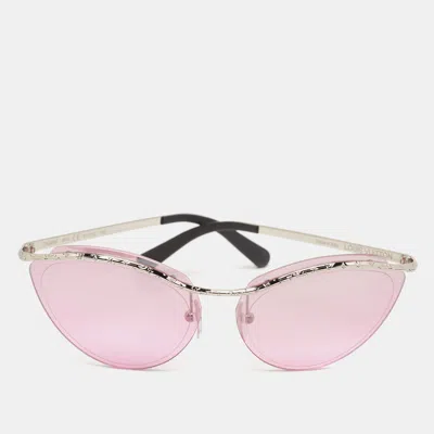 Pre-owned Louis Vuitton Pink Z1040w Rimless Thelma And Louise Cat Eye Sunglasses