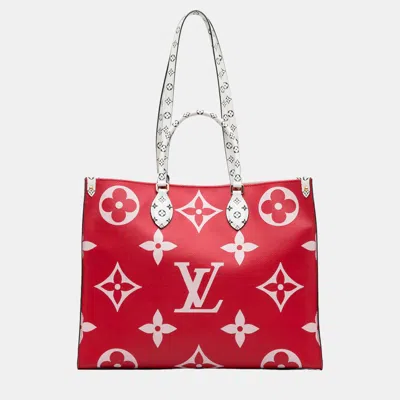 Pre-owned Louis Vuitton Pink/red Monogram Giant Onthego Gm