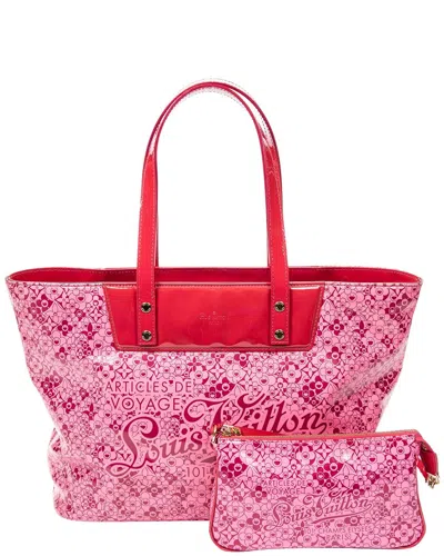 Louis Vuitton Pink/red Shiny Leather Ltd. Ed. Takashi Murakami Cosmic Blossom  Tote Pm (authentic Pr