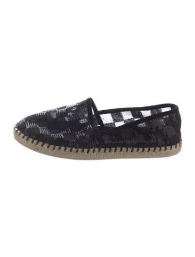 Pre-owned Louis Vuitton Plaid Print Sequin Embellishments Espadrilles In Blue